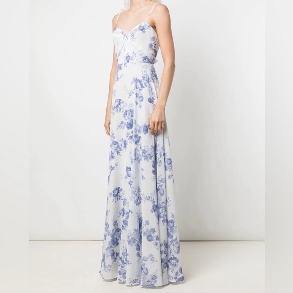 Floral Blue and White Maxi Dress
